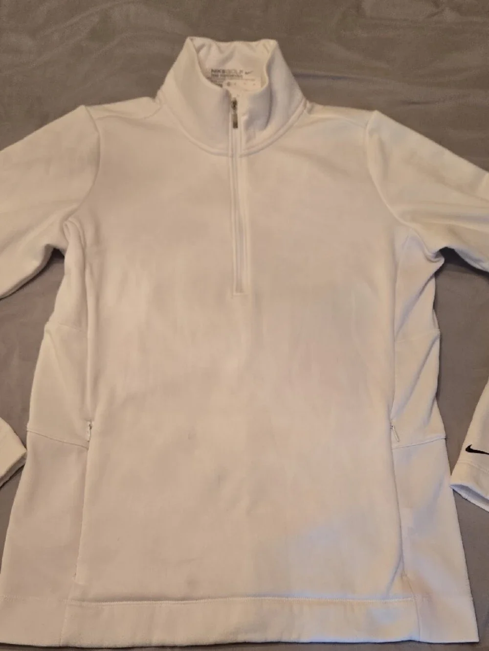 Nike Golf White Half-Zip Athletic Pullover